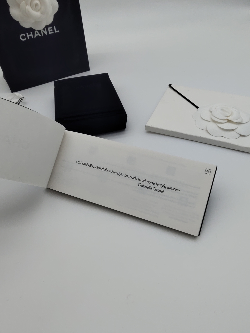 CHANEL Fine Jewelry Packaging Set Camellia Jewelry Box Ribbon Bag Booklet - Picture 7 of 10